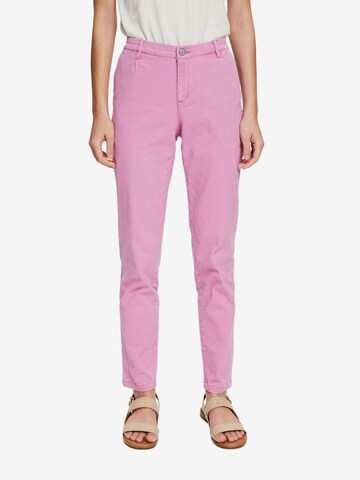 ESPRIT Slim fit Pants in Pink: front