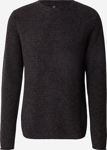 Pull-over QS en noir : devant