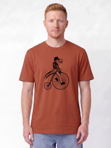 T-Shirt 'T-Rex Auf Fahrrad' Watapparel en rouge : devant