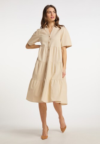 Usha - Vestido camisero en beige