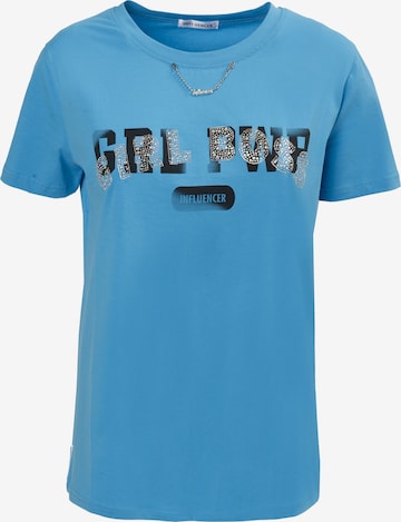 Maglietta 'Girl Power ' di Influencer in blu: frontale