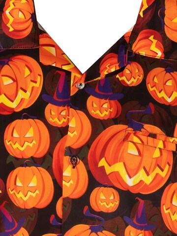 King Kameha Shirt 'Helloween Pumpkin Allover'‌‌‌‌‌‌ in Orange