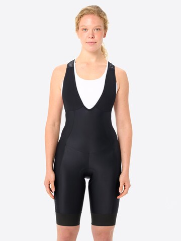 VAUDE Slimfit Sportbroek 'Furka Bib II' in Zwart: voorkant