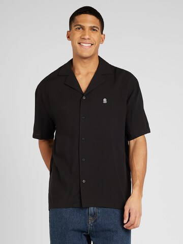 Dr. Denim Regular Fit Hemd 'Madi' in Schwarz: Vorderseite