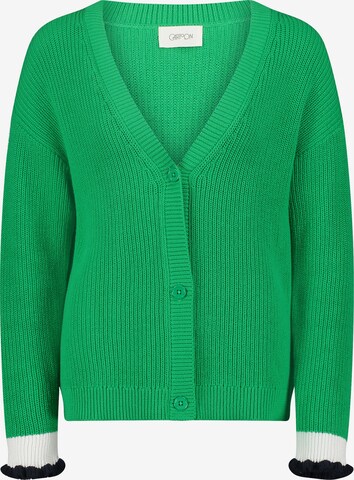 Cartoon Knit Cardigan in Green: front