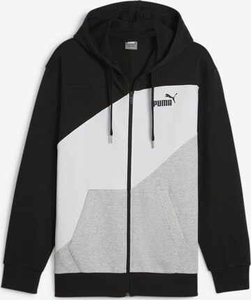 PUMA Zip-Up Hoodie 'Power' in Black: front