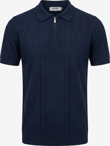 Maglietta 'Lucian Zip' di INSPR in blu: frontale