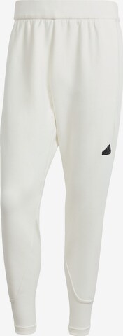 ADIDAS SPORTSWEAR Workout Pants 'Z.N.E. Premium' in White: front