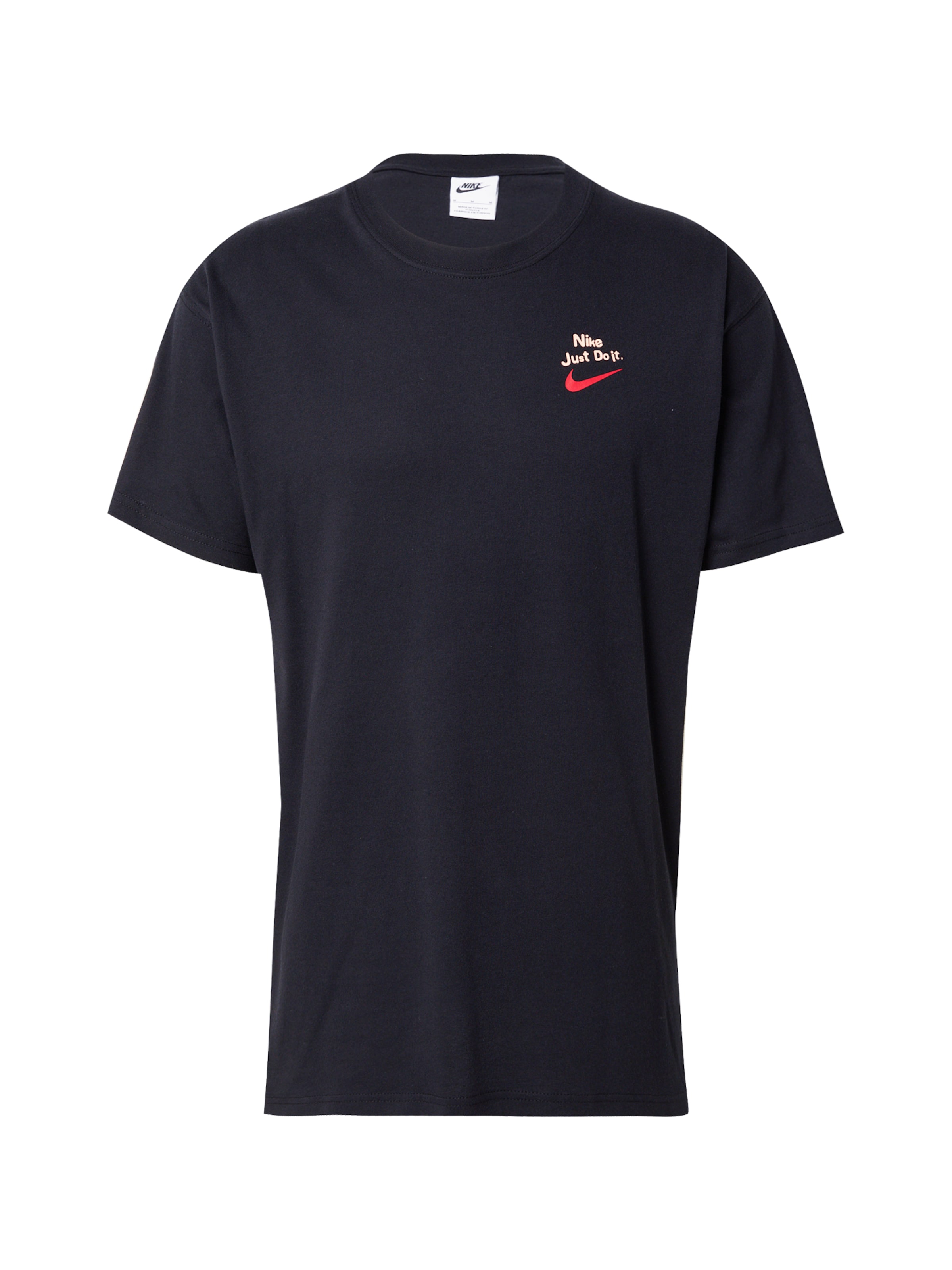 Nike Sportswear T-Shirt en orange pastel / rouge / noir, Vue avec produit