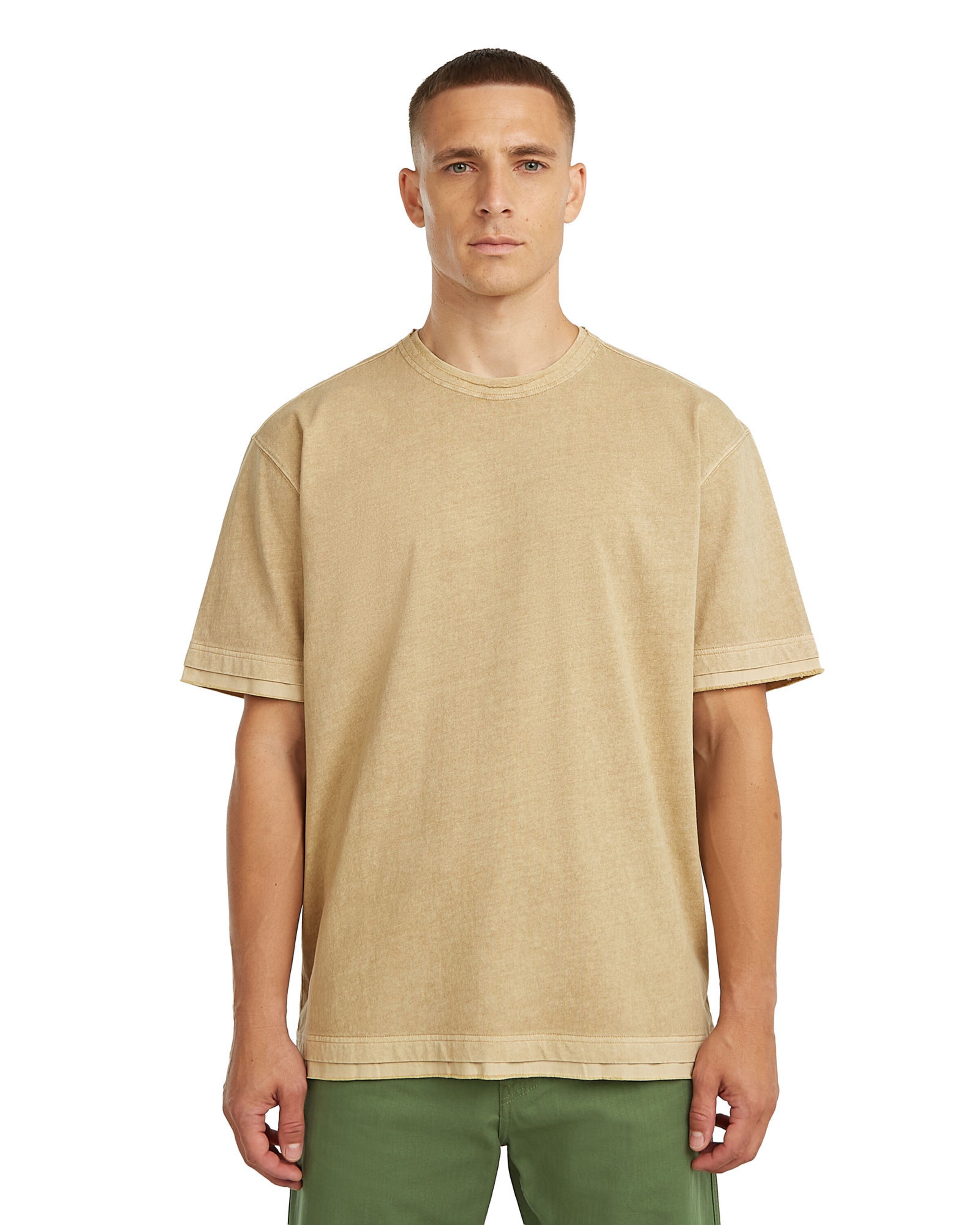 G-STAR Shirt 'Washed Distressed Relaxed T-Shirt' in Beige: front