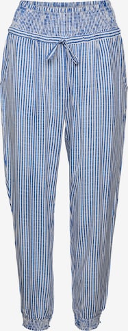 Cream Tapered Broek 'Tiah' in Blauw: voorkant