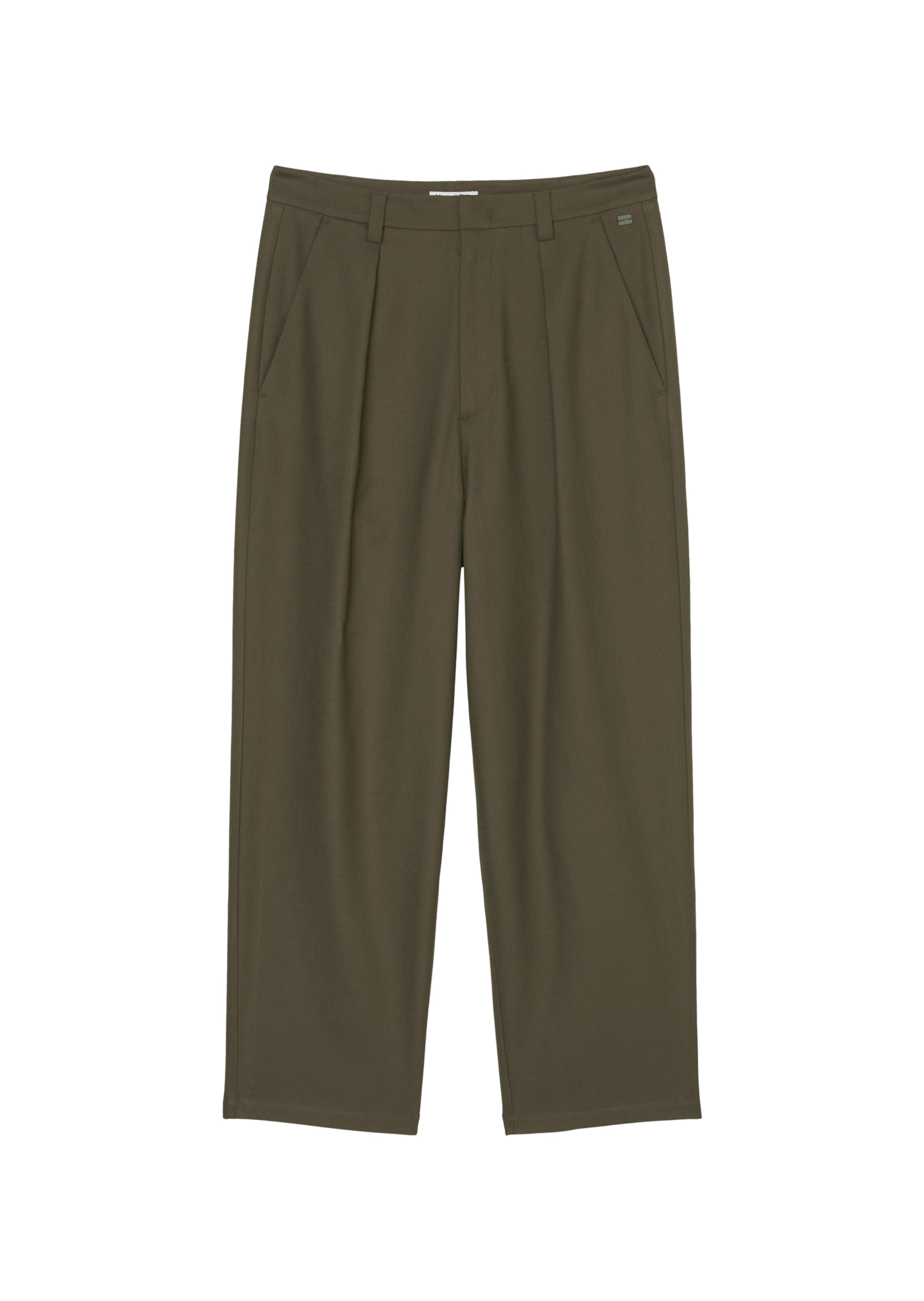 Marc O'Polo DENIM - Loosefit Calças com pregas em verde: frente