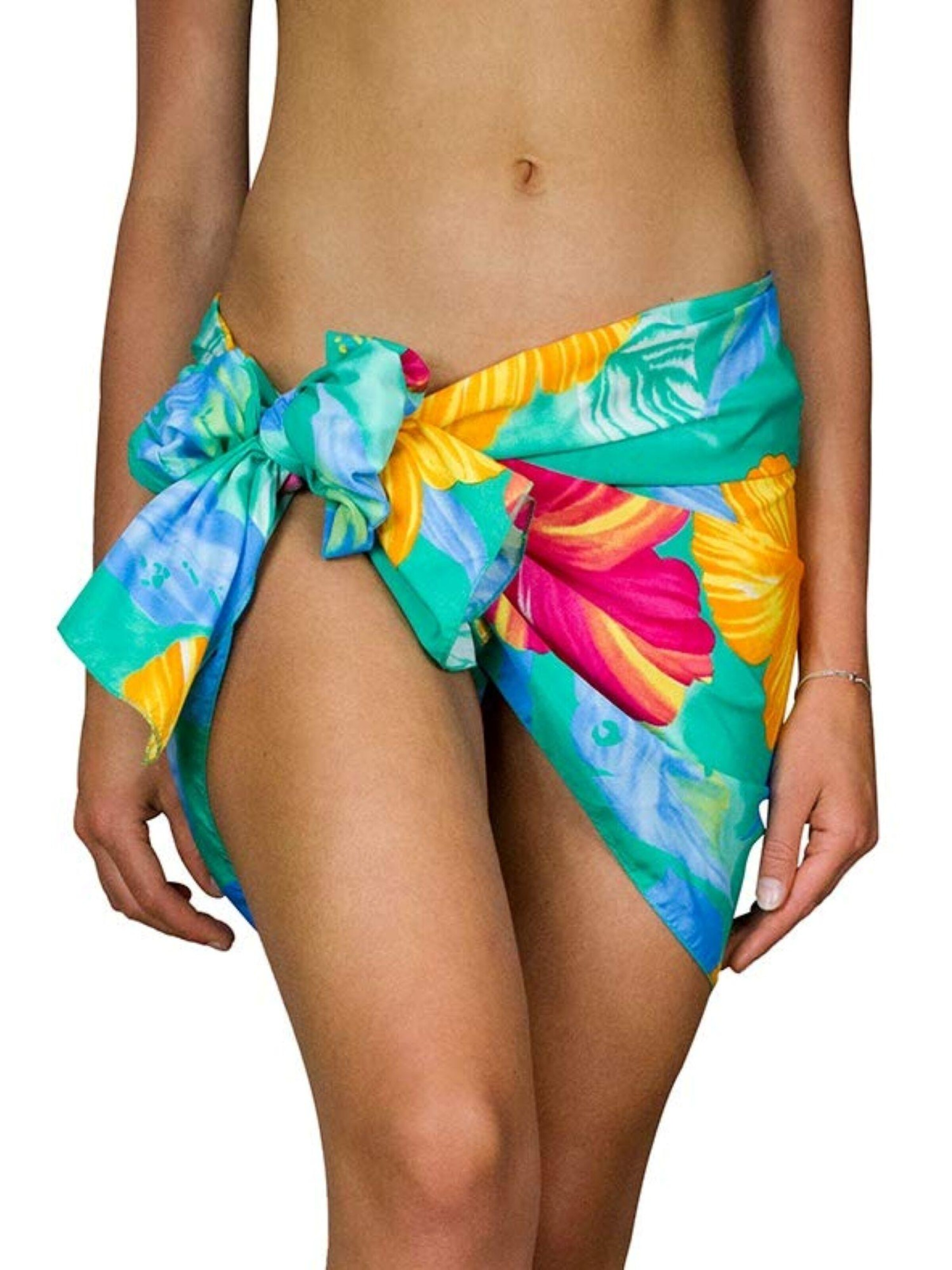 King Kameha Beach Towel 'Big Flower' in Blue: front