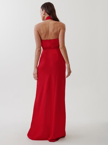 Tussah Dress 'VIVIANNE' in Red: back