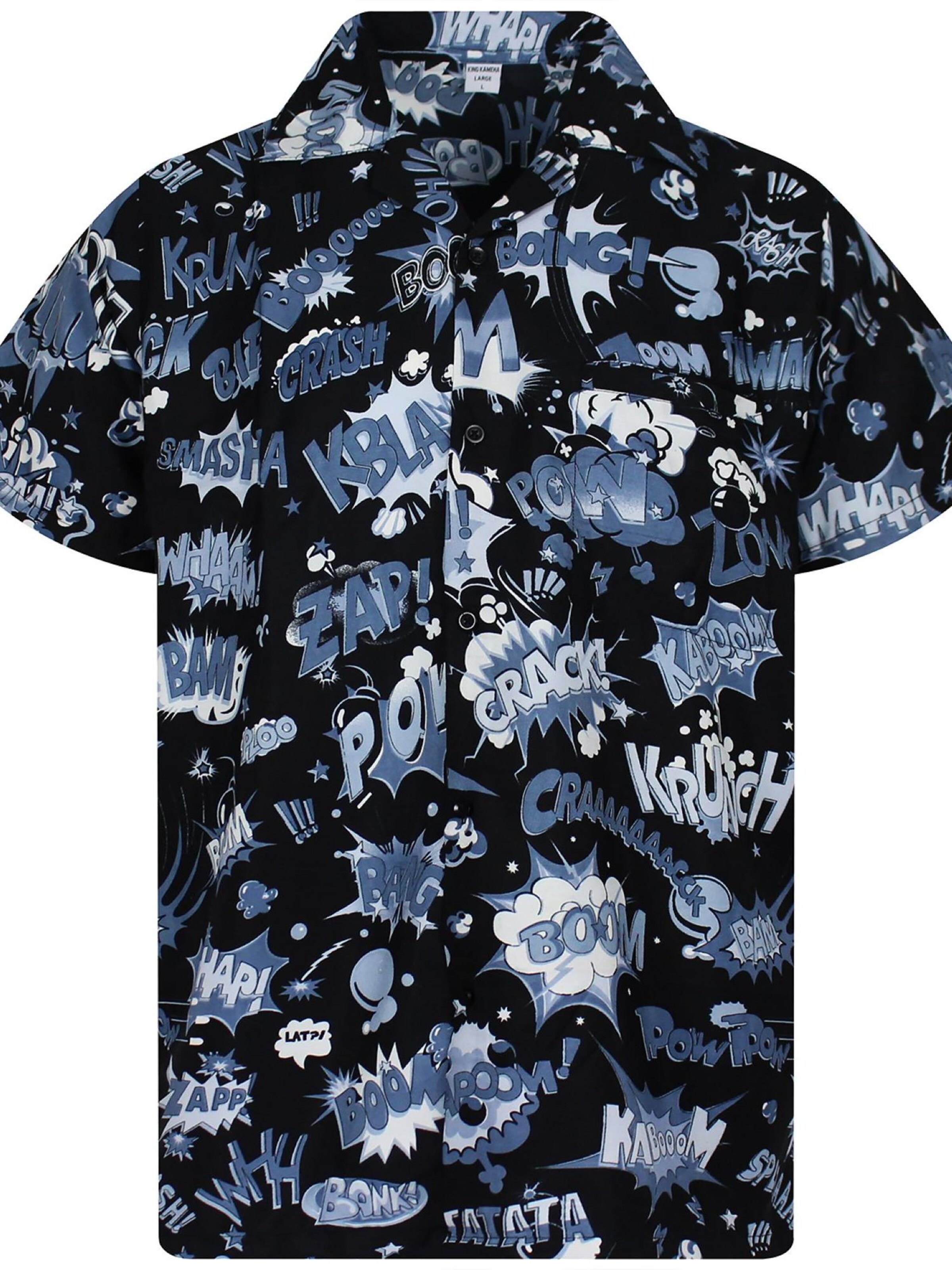 King Kameha Shirt 'Boom Bang' in Grey: front