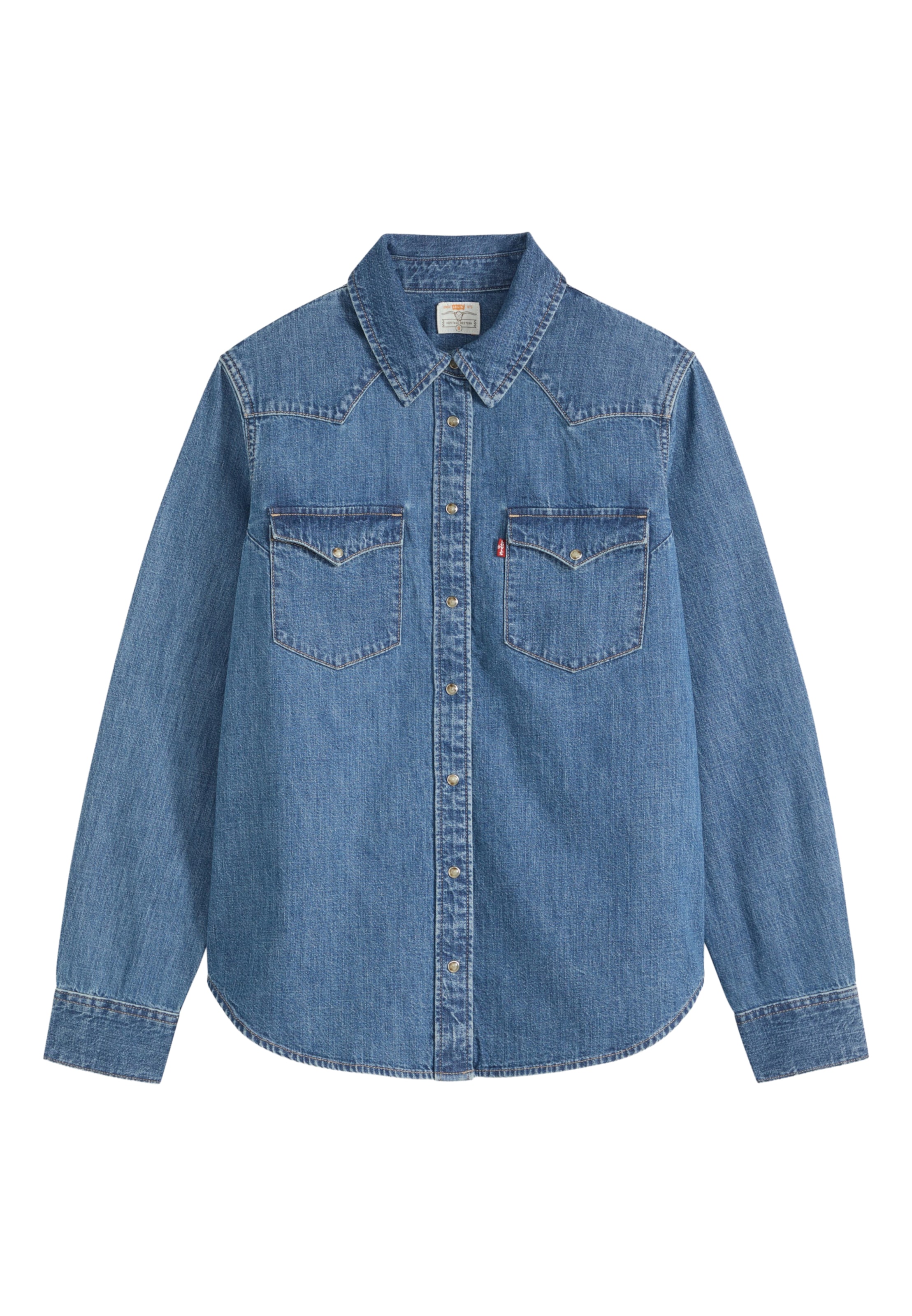 LEVI'S ® Bluse 'HERITAGE' in XS in blue denim, Produktansicht
