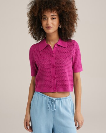 WE Fashion Knit cardigan in Pink: front