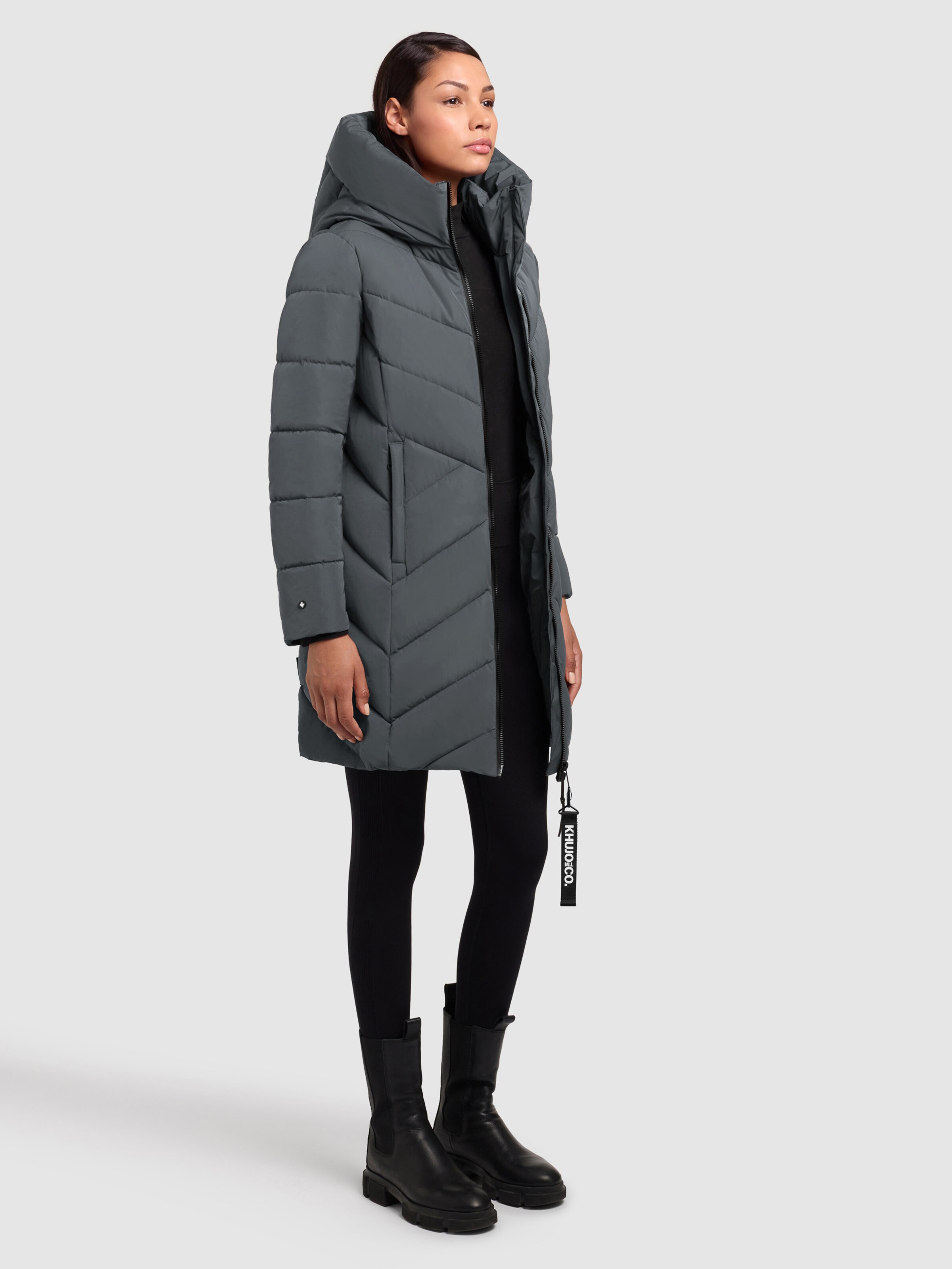 Khujo Darka Winterparka Für Damen – Warme Winterjacke Mit Großer Kapuze Und Reißverschlusstaschen
