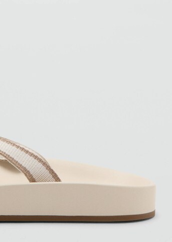 MANGO MAN T-Bar Sandals in White