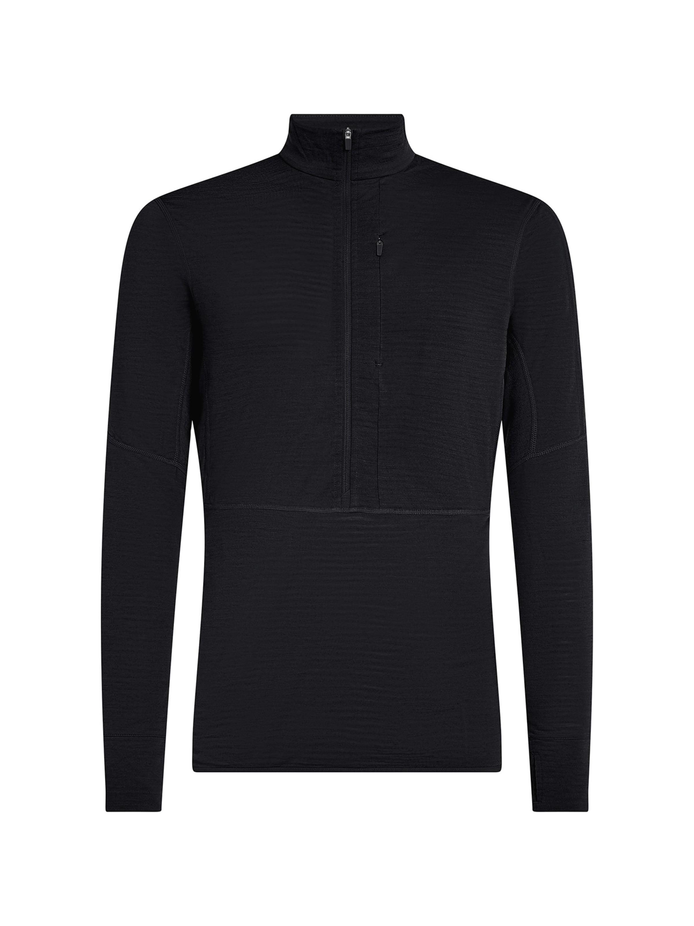 ICEBREAKER Functioneel shirt 'Realfleece Descender' in Zwart: voorkant