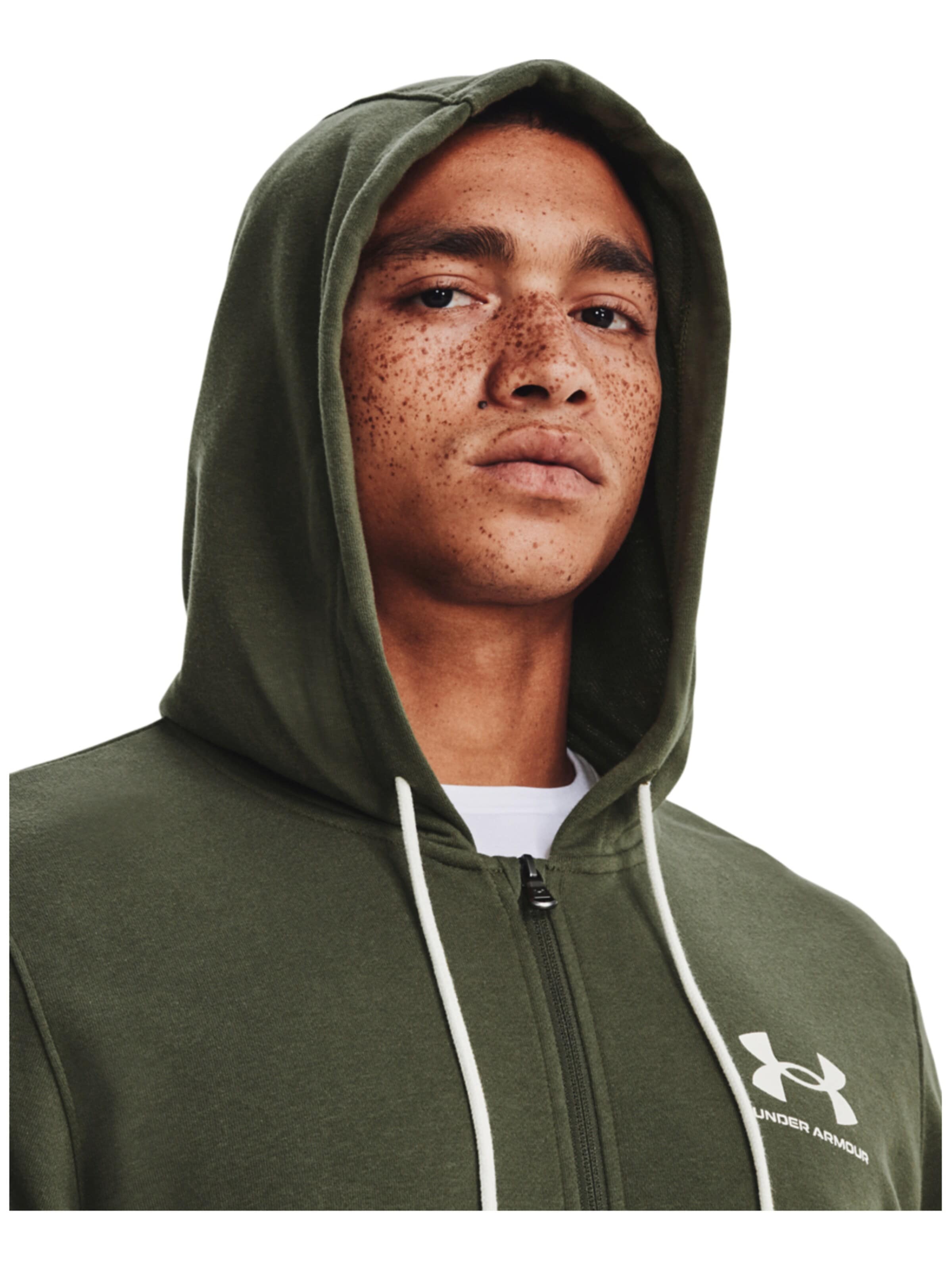 UNDER ARMOUR - Sudadera con cremallera 'Under Armour Rival Terry LC FZ' en verde