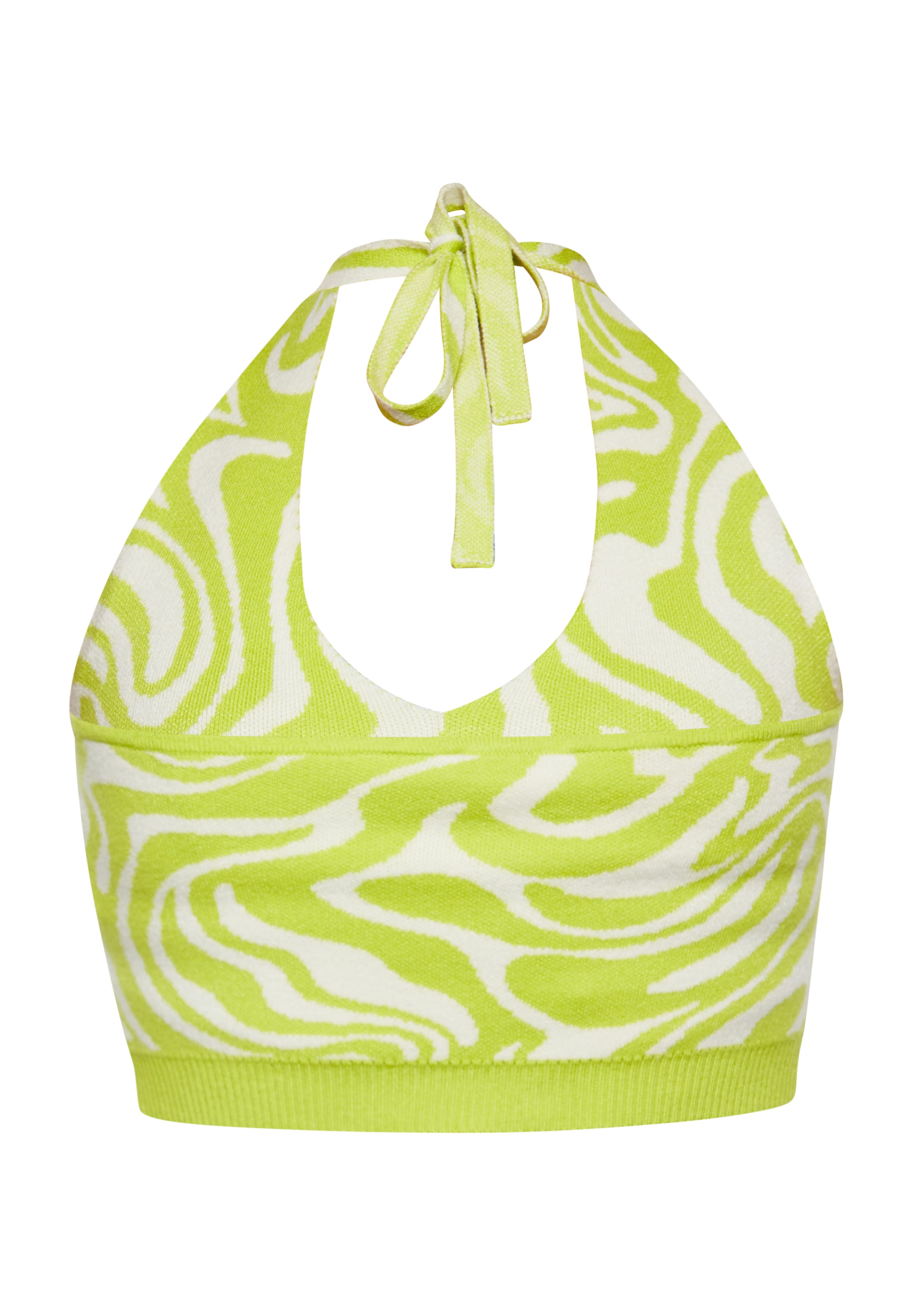 swirly Gebreide top in Groen