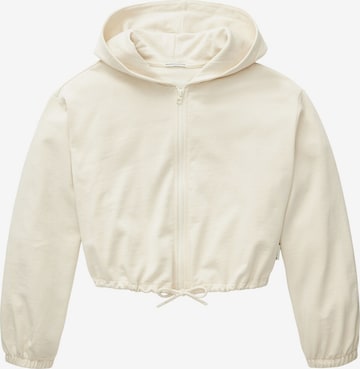 TOM TAILOR Zip-Up Hoodie in Beige: front