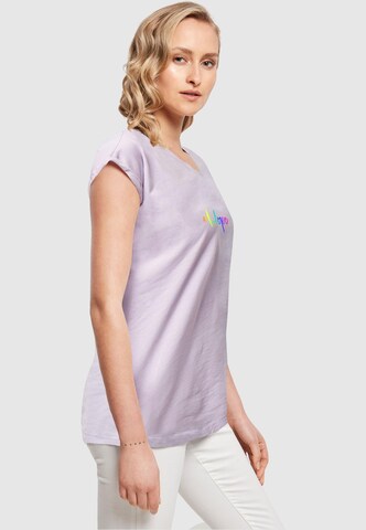 Merchcode T-Shirt 'Hope Rainbow' in Lila