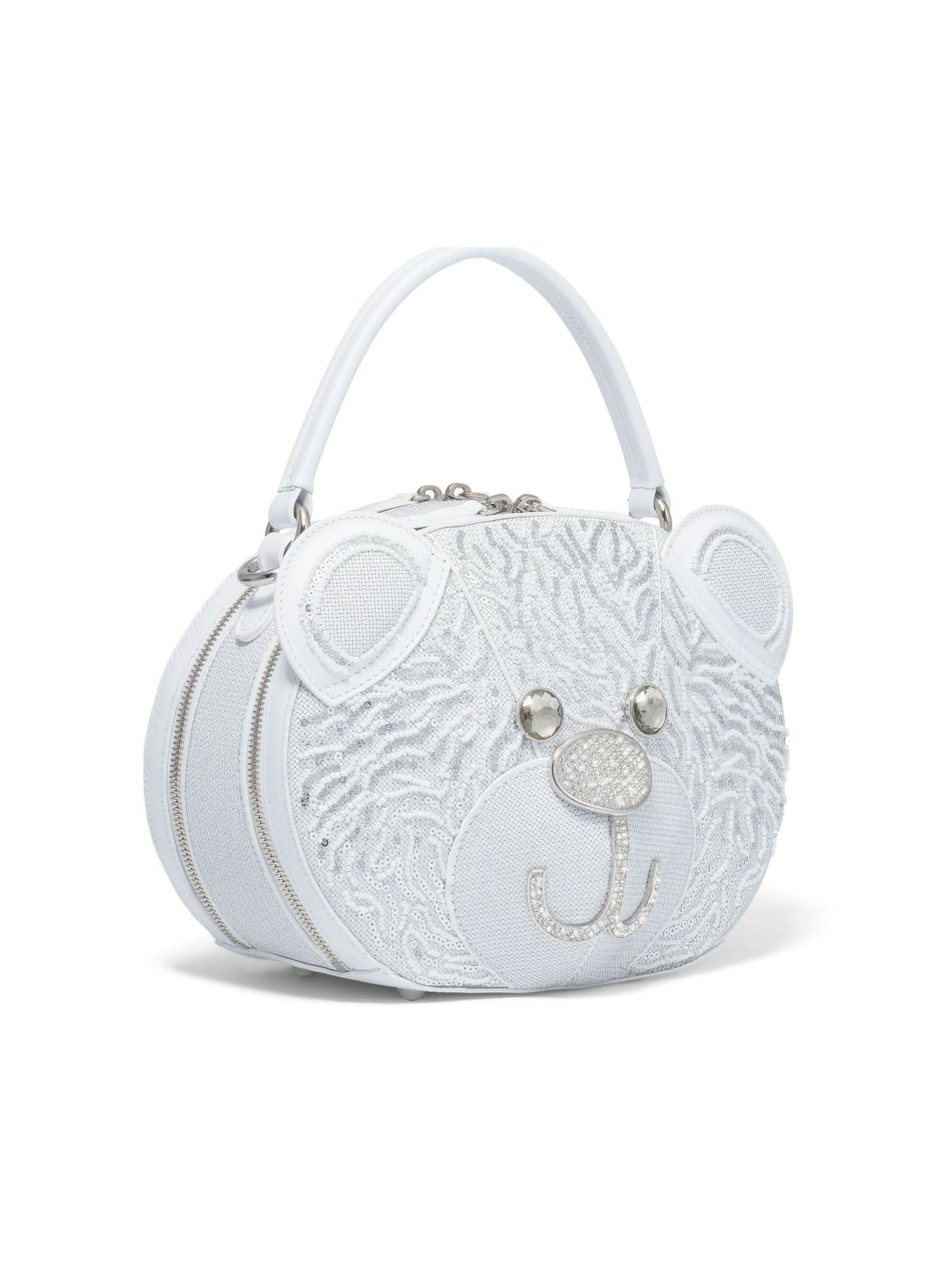 Borsa a mano 'Tema Orso' di Braccialini in bianco