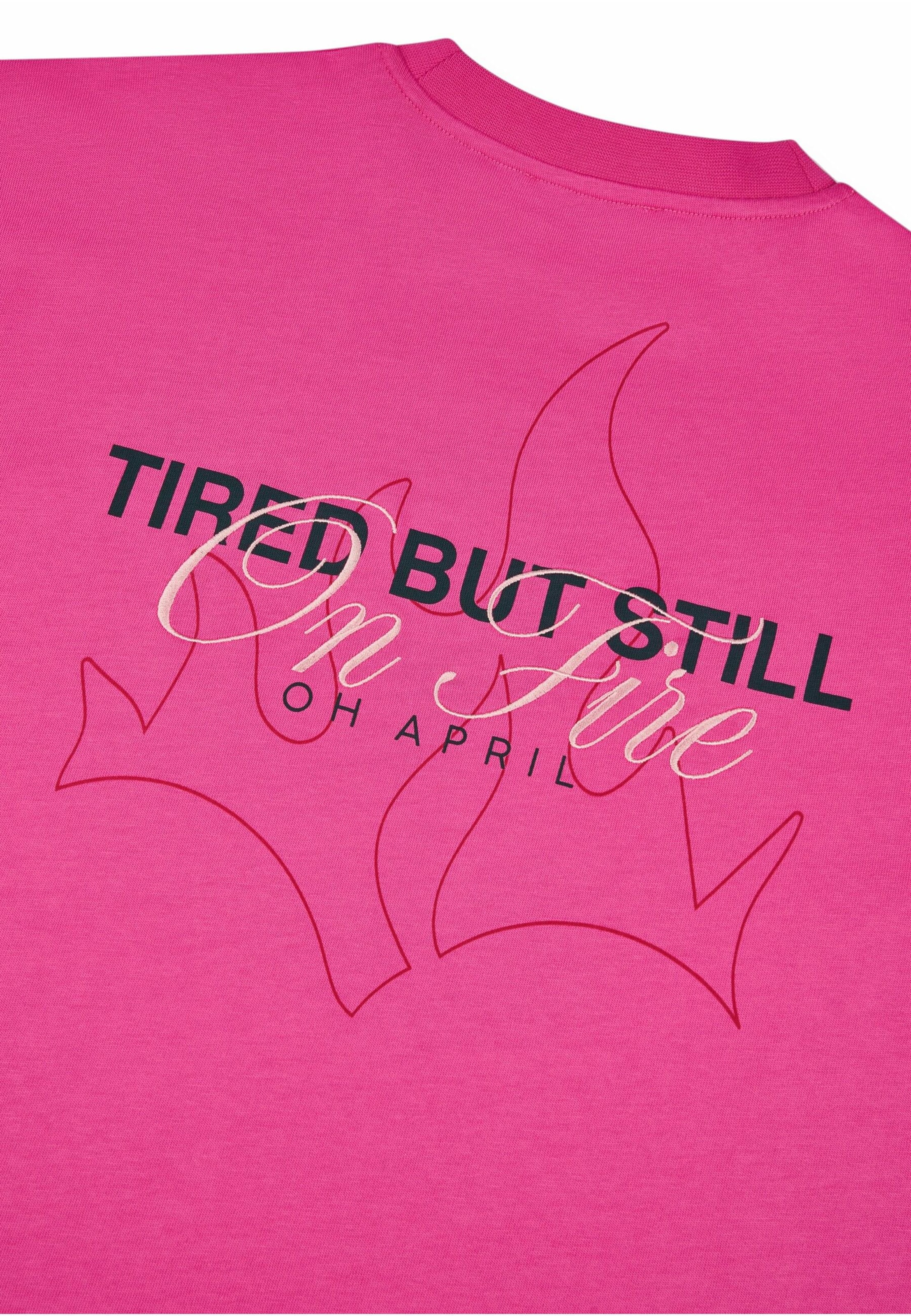 OH APRIL Футболка оверсайз 'Still on Fire ' в Ярко-розовый