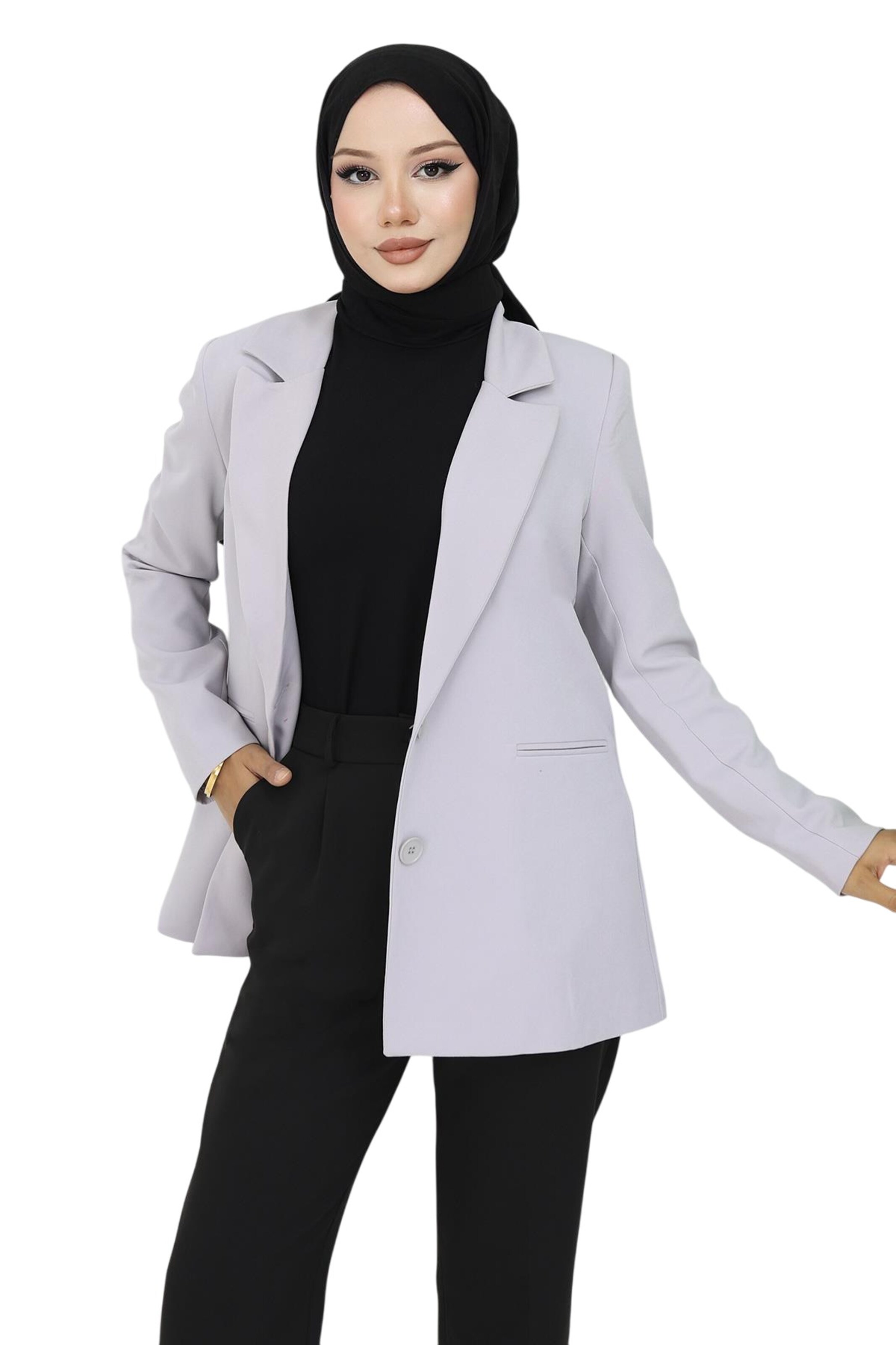 MODAMIHRAM Blazer in Grey: front