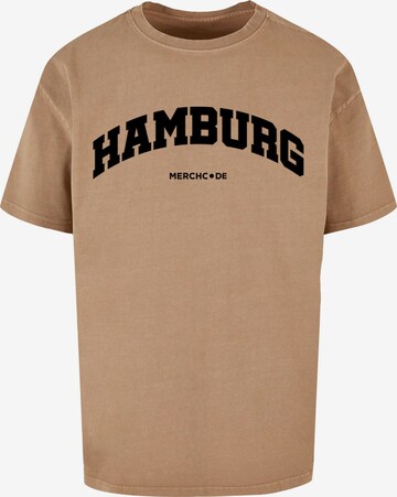 Merchcode T-Shirt 'Hamburg' in Beige: predná strana