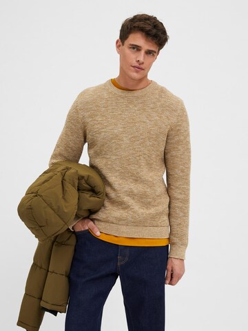 SELECTED HOMME Pullover 'Vince' in Braun