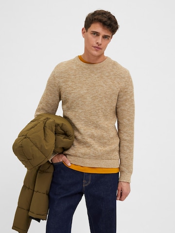 SELECTED HOMME Sweater 'Vince' in Brown