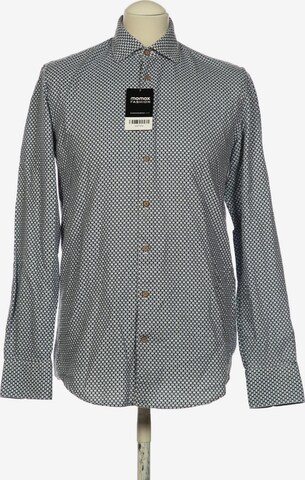 HECHTER PARIS Button Up Shirt in S in Blue: front