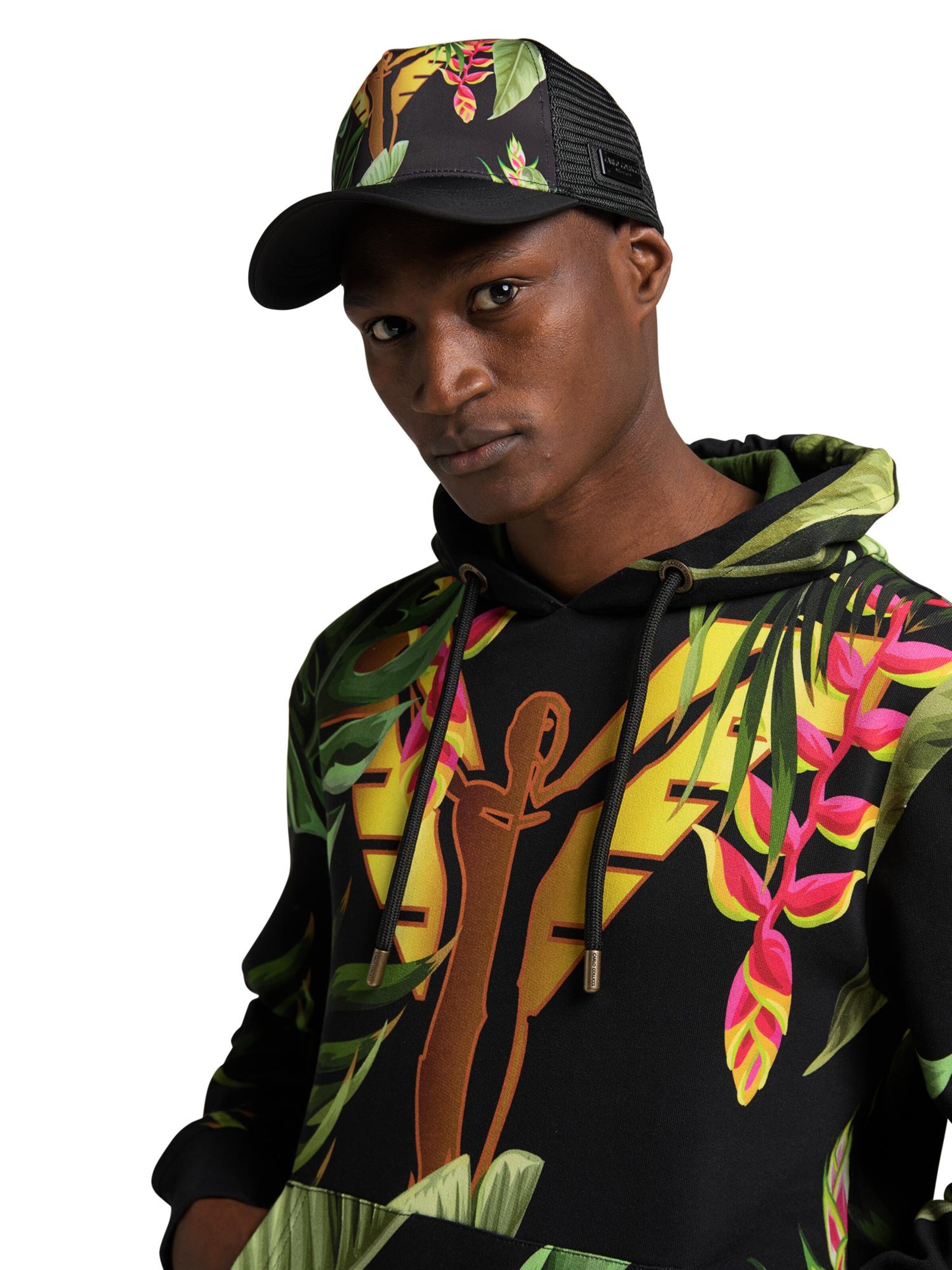 Carlo Colucci Cap ' Curtin ' in Schwarz: Vorderseite