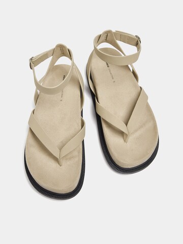 Pull&Bear T-Bar Sandals in Beige