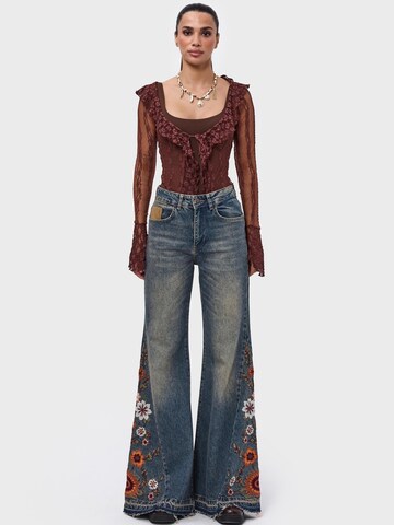 IT'S BASIC Flared Jeans 'FLARE MID RISE JEANS' i blå