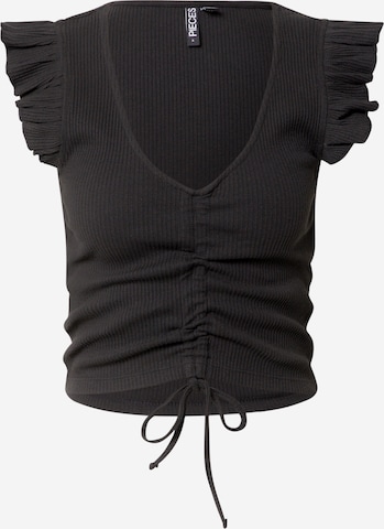 PIECES Shirt 'Tegan' in Zwart: voorkant