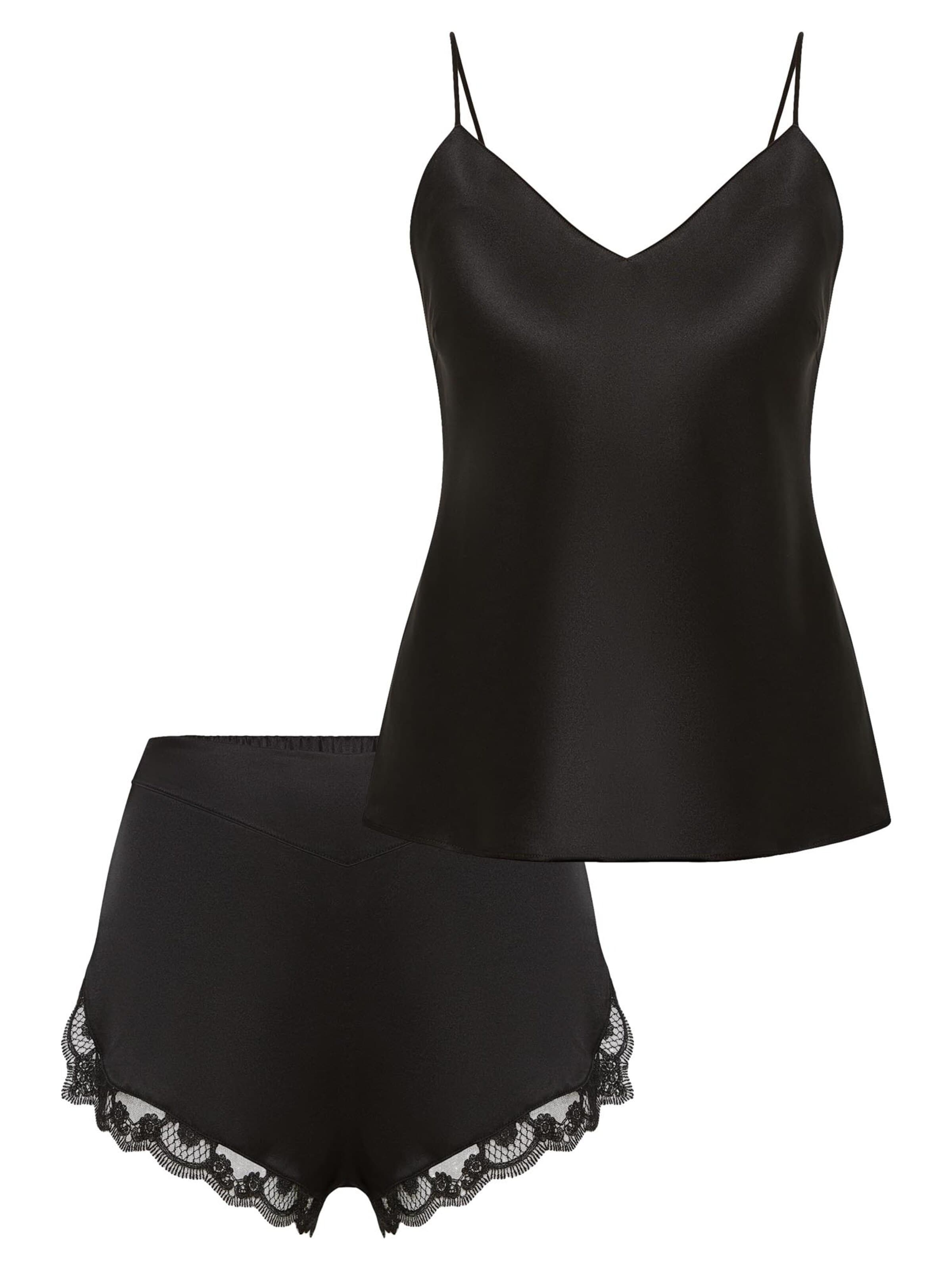 Simone Perele Pyjama 'Love Me' in Zwart: voorkant