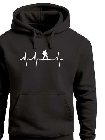 Neverless Sweatshirt 'Wanderer Herzschlag' in Black