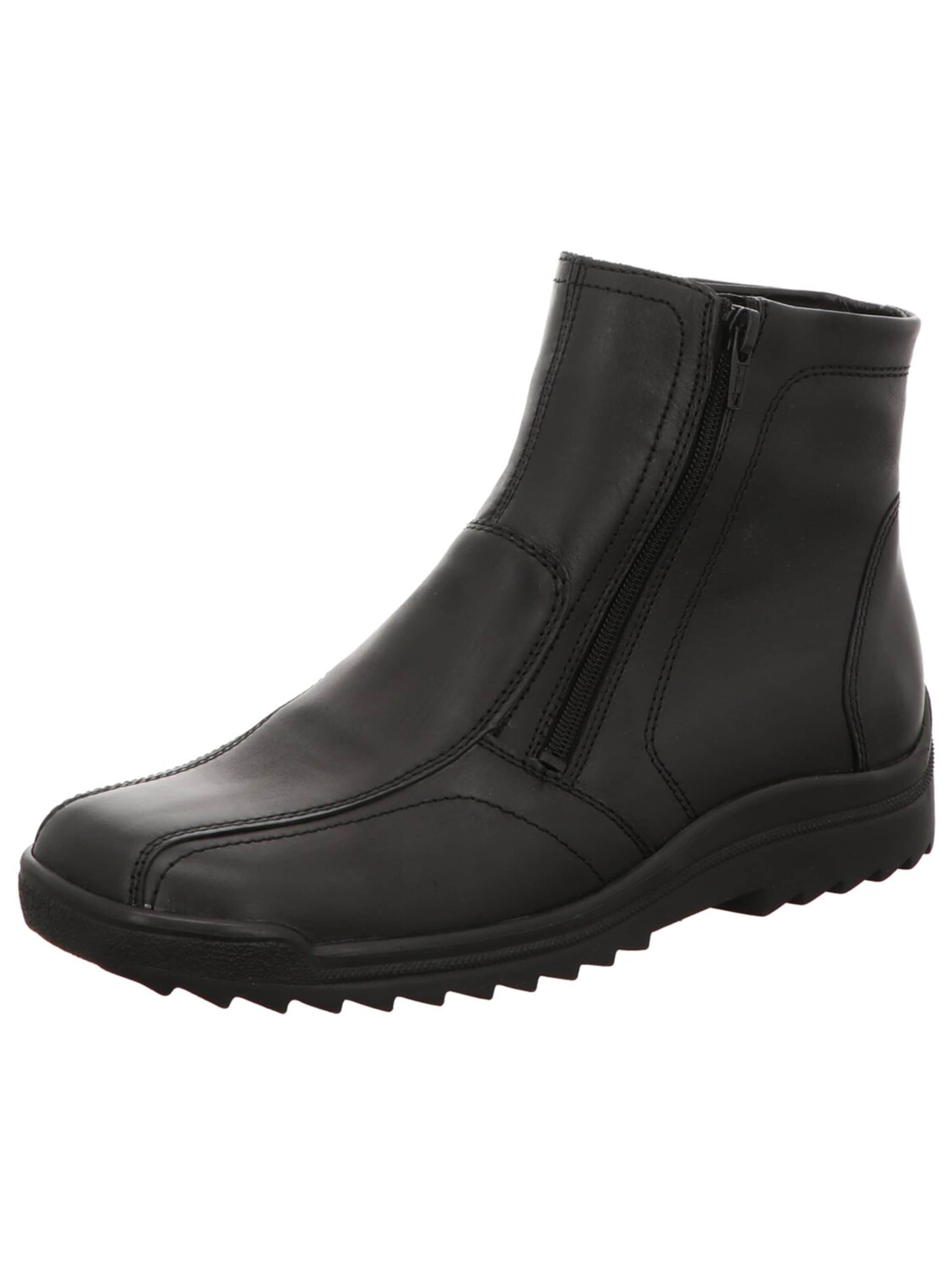 Boots 'Weitschaftstiefel Herren 483902-174/001 Echtleder in schwarz' di WALDLÄUFER in nero: frontale