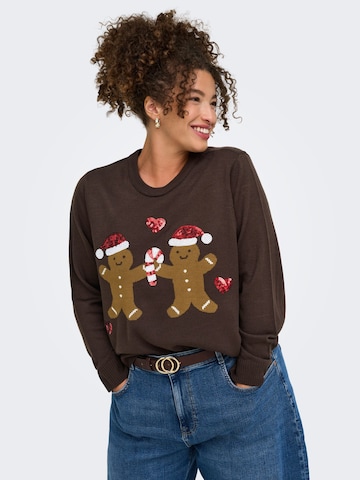 Pull-over 'CARXMAS SHINE MOTIVE' ONLY Carmakoma en marron