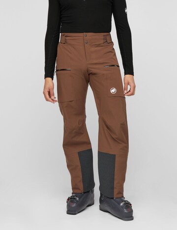 MAMMUT Regular Outdoor Pants in Brown: front