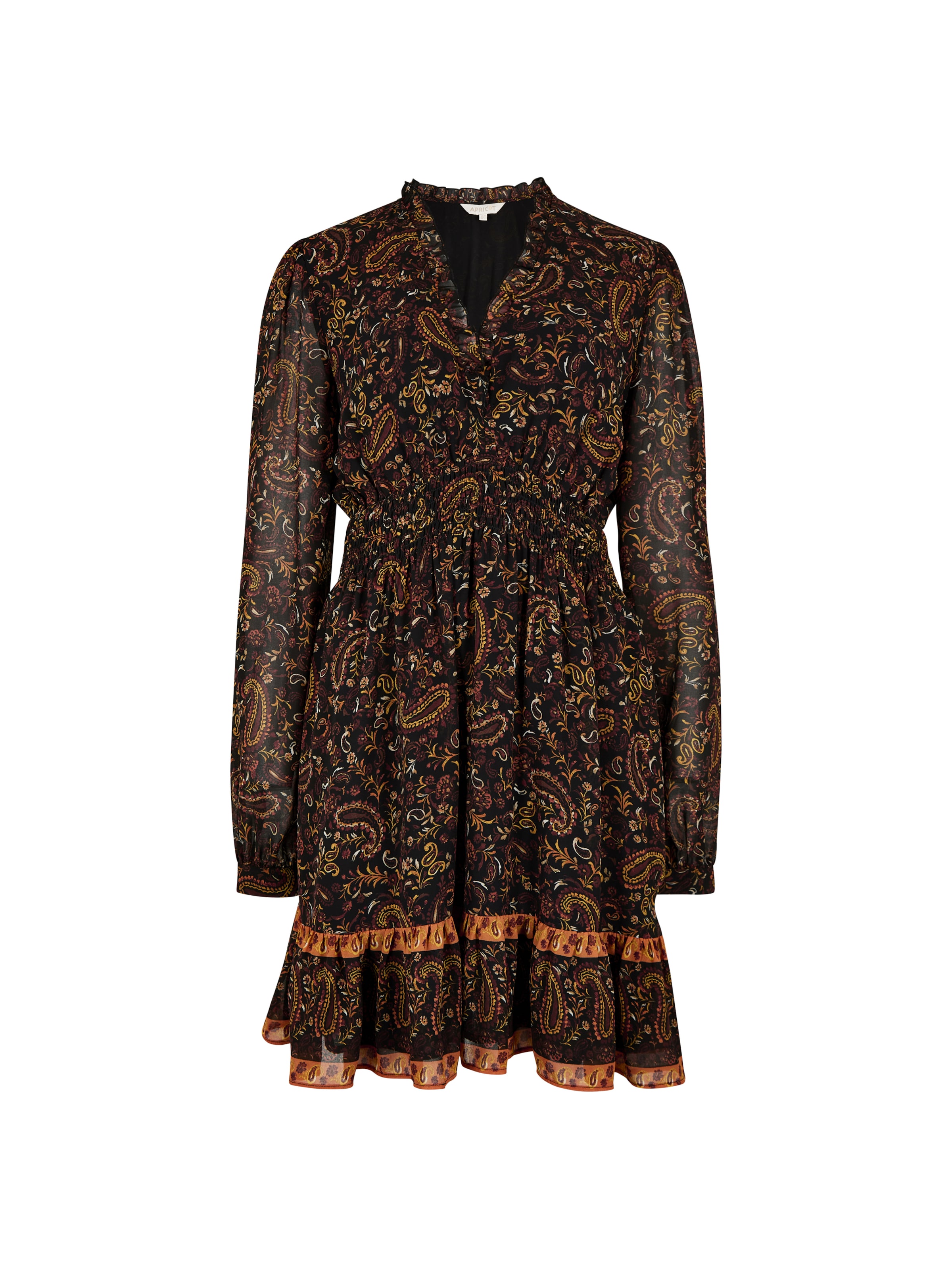 Apricot Kleid in Schwarz: Vorderseite