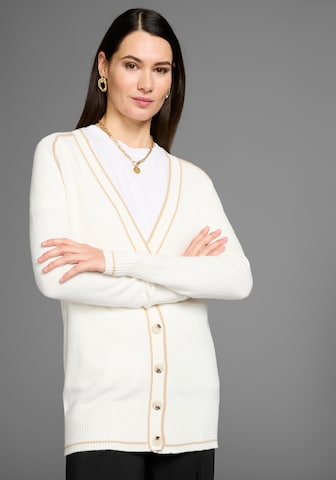 HECHTER PARIS Knit Cardigan in Beige: front