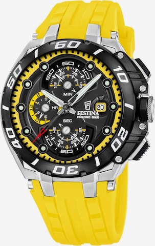 FESTINA Analogové hodinky 'Chronograph Chrono Bike' – žlutá: přední strana