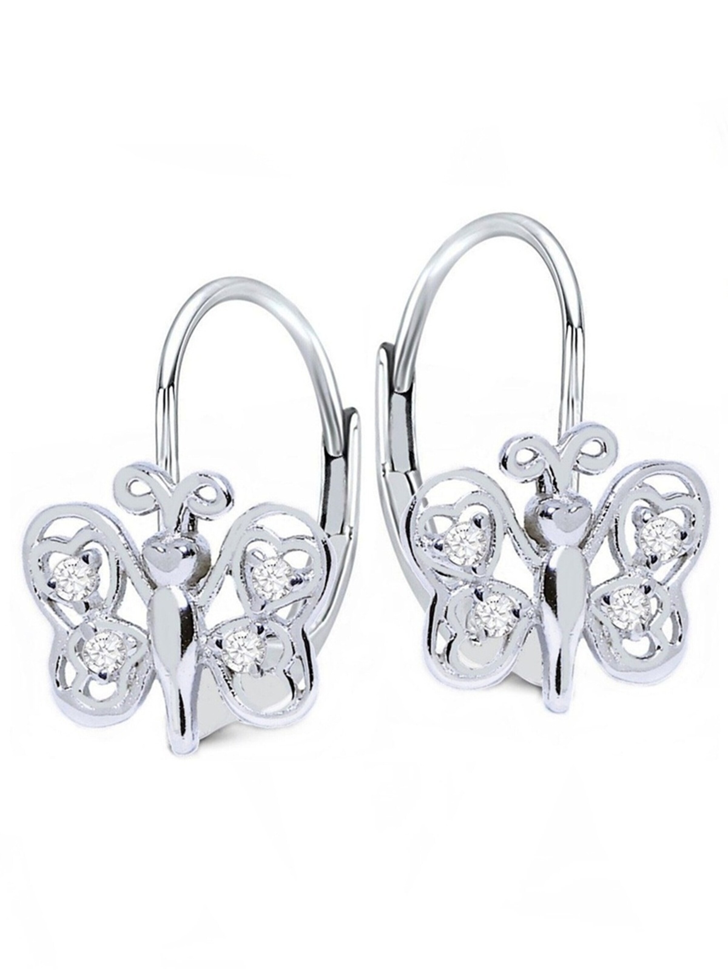 Goldene Hufeisen Earrings 'Schmetterling' in Silver: front