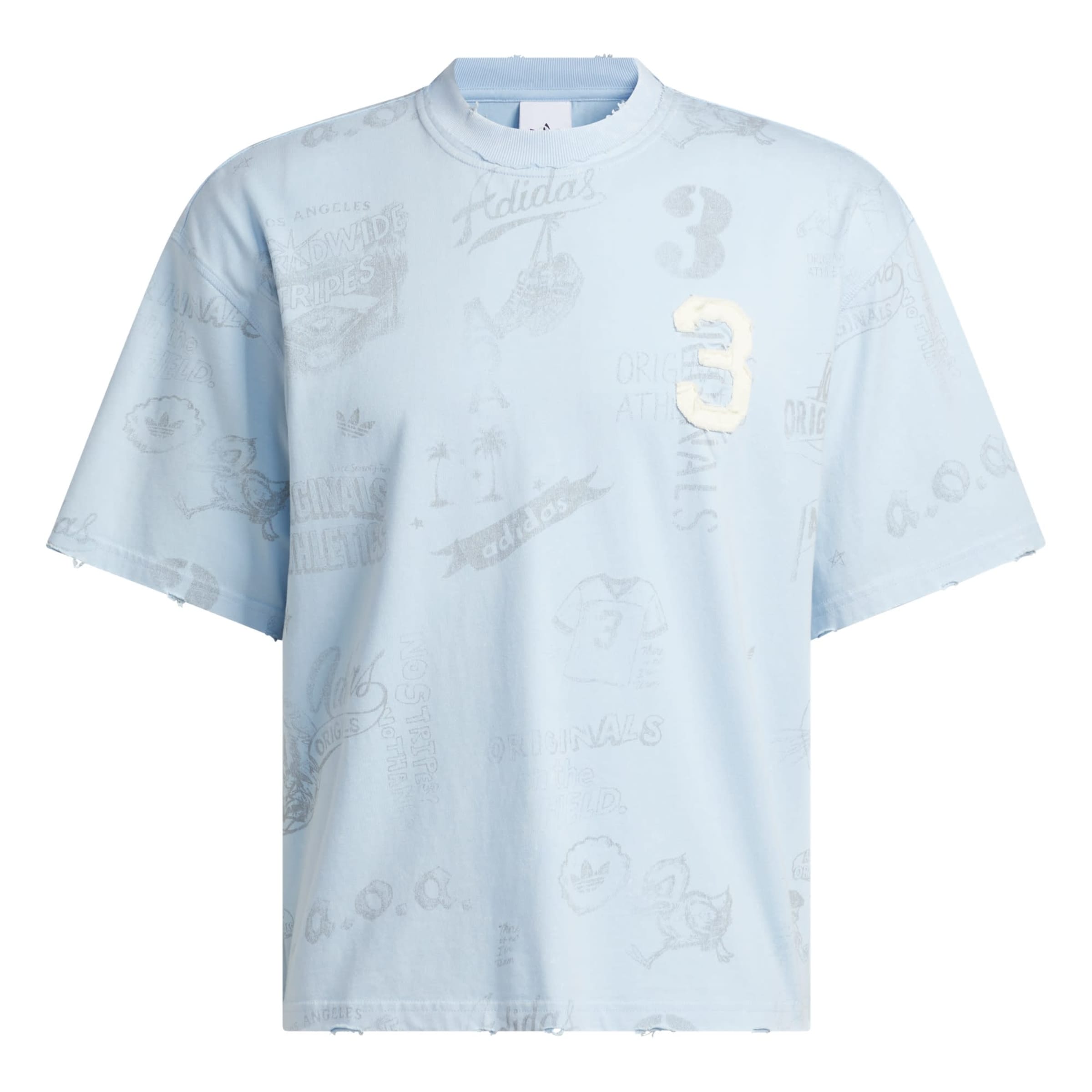 Tricou 'Varsity' de la ADIDAS ORIGINALS pe albastru: față