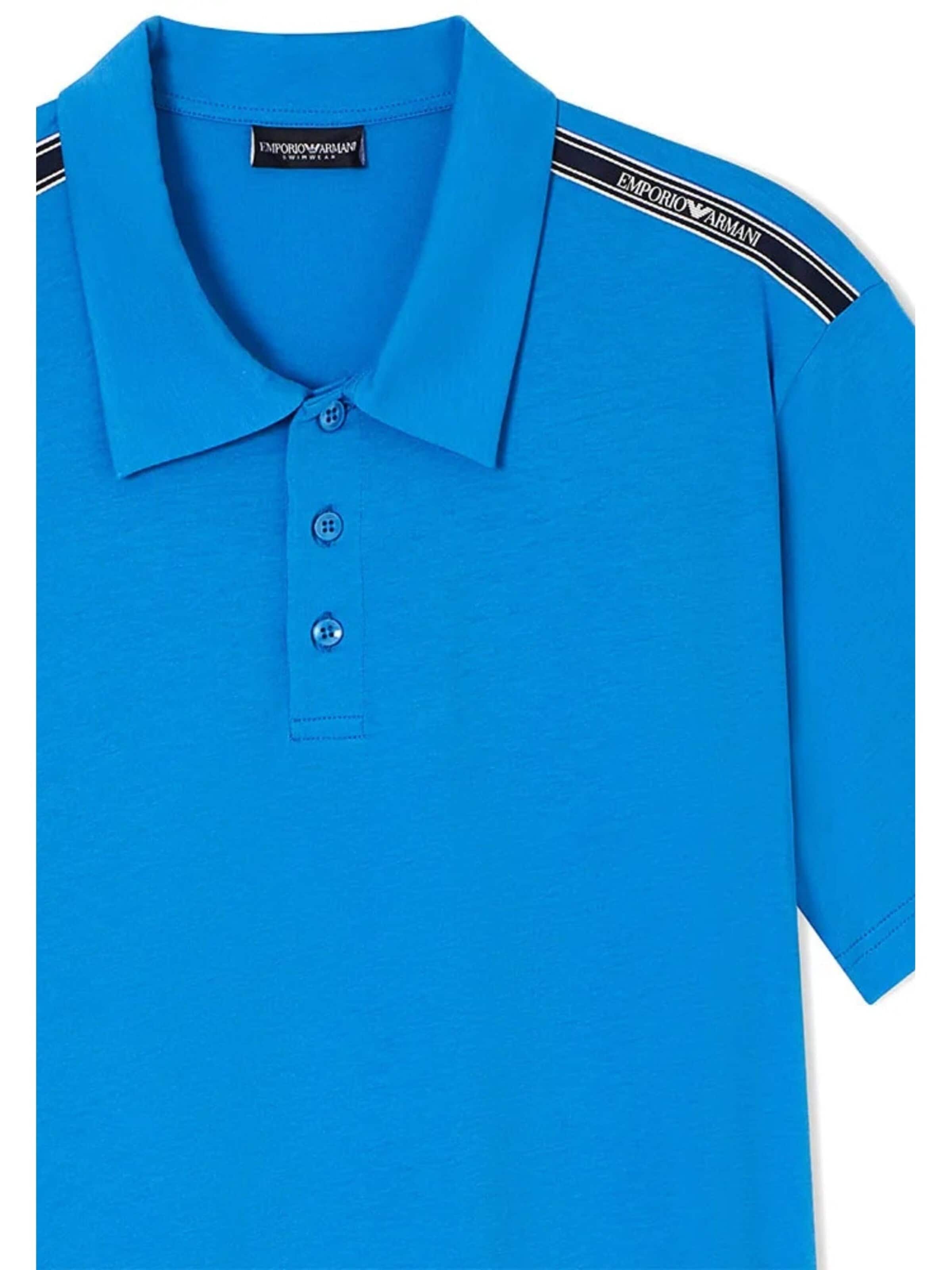Emporio Armani - Camiseta 'Men's Polo Shirt with Logotape on Shoulders' en azul